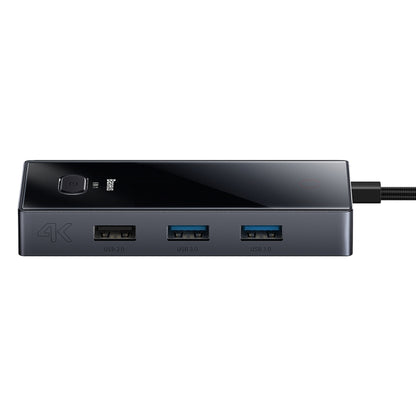 Baseus WKYY030313 8 in 1 USB-C / Type-C to USB3.0x2+USB2.0+PD+HDMI+SD/TF+RJ45 HUB Adapter(Space Grey) - Computer & Networking by Baseus | Online Shopping UK | buy2fix