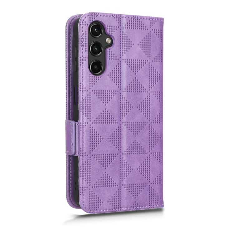 For Samsung Galaxy A14 5G Symmetrical Triangle Leather Phone Case(Purple) - Galaxy Phone Cases by buy2fix | Online Shopping UK | buy2fix