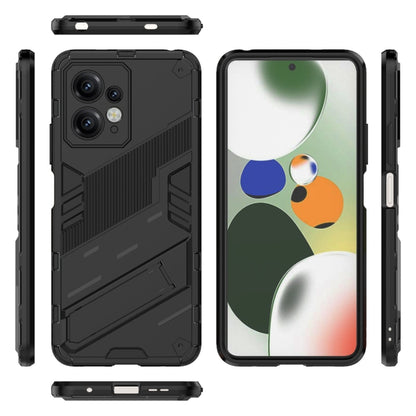 For Xiaomi Redmi Note 12 4G Global Punk Armor 2 in 1 PC + TPU Shockproof Phone Case with Holder(Black) - Note 12 Cases by buy2fix | Online Shopping UK | buy2fix