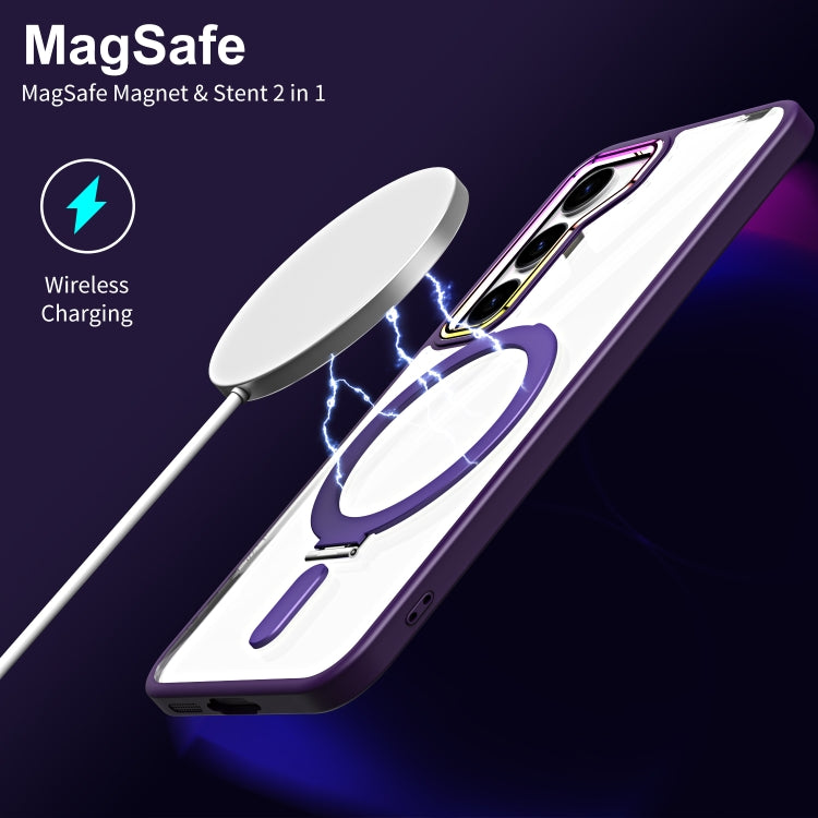 For Samsung Galaxy S23 5G MagSafe Magnetic Invisible Holder Phone Case(Navy Blue) - Galaxy S23 5G Cases by buy2fix | Online Shopping UK | buy2fix