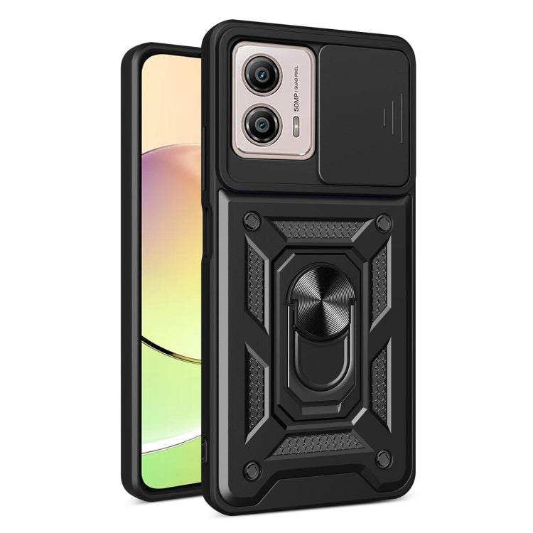 For Motorola Moto G53 / G13 / G23 5G Sliding Camera Cover Design TPU+PC Phone Case(Black) - Motorola Cases by buy2fix | Online Shopping UK | buy2fix