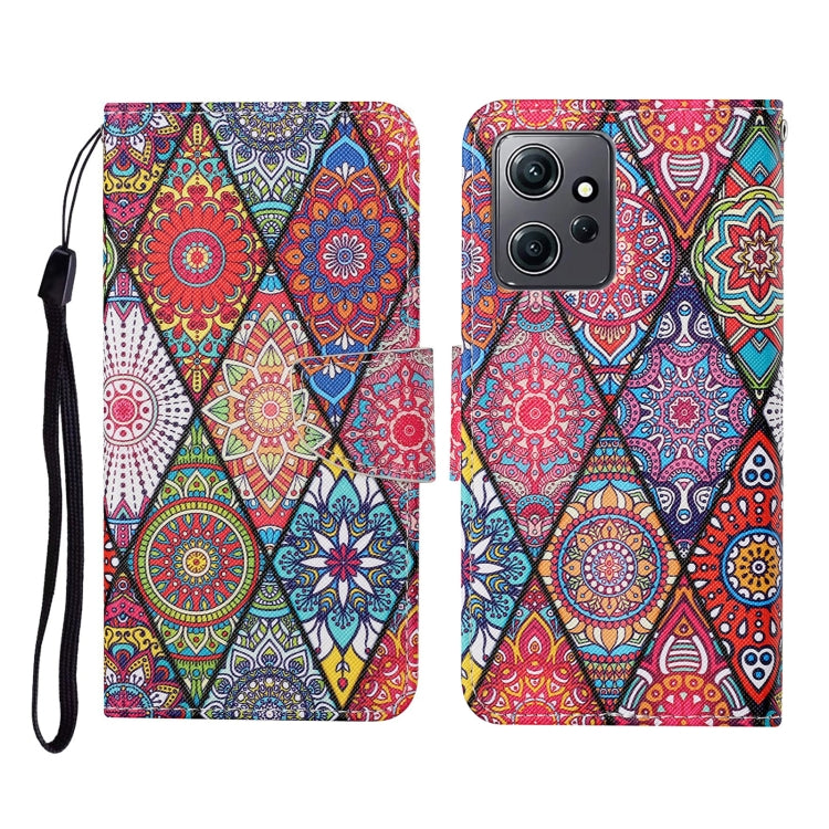 For Xiaomi Redmi Note 12 4G Global Colored Drawing Pattern Flip Leather Phone Case(Diamond Totem) - Note 12 Cases by buy2fix | Online Shopping UK | buy2fix