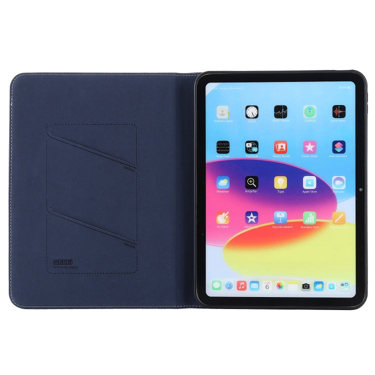 For iPad 2025 / 2022 GEBEI Silk Texture Flip Tablet Leather Case(Blue) - iPad 2025 / 2022 Cases by GEBEI | Online Shopping UK | buy2fix