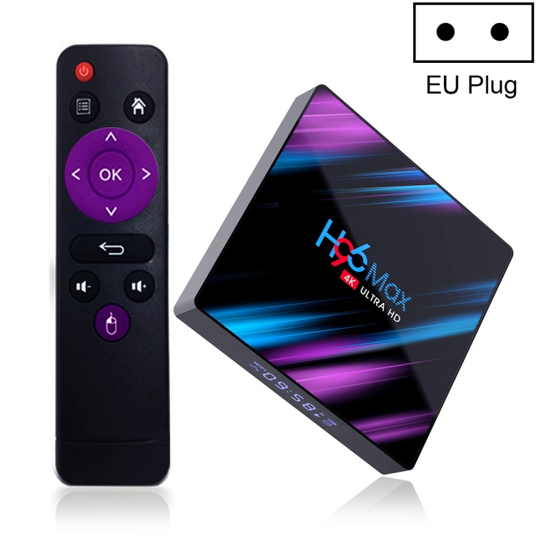 H96 Max-3318 4K Ultra HD Android TV Box with Remote Controller, Android 10.0, RK3318 Quad-Core 64bit Cortex-A53, 4GB+64GB, Support TF Card / USBx2 / AV / Ethernet, Plug Specification:EU Plug - Consumer Electronics by buy2fix | Online Shopping UK | buy2fix