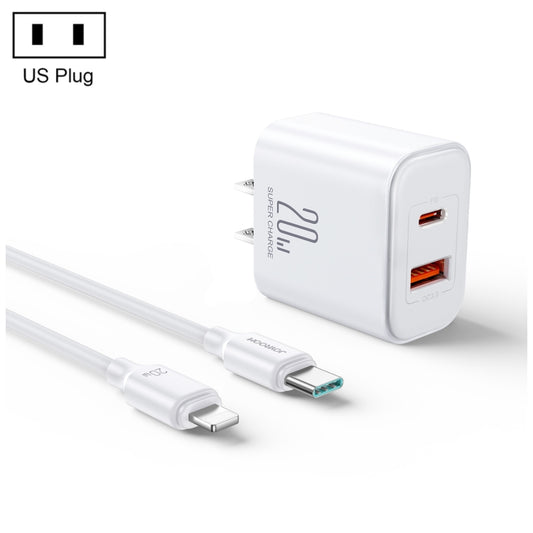 J0YROOM TCF05 20W USB+USB-C/Type-C Dual Interface Fast Charger Set, Specification:US Plug(White) - USB Charger by JOYROOM | Online Shopping UK | buy2fix