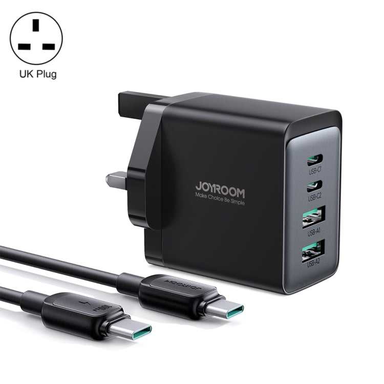 JOYROOM TCG02 Gallium Nitride 67W Dual USB+Dual USB-C/Type-C Multi-Port Charger Set, Specification:UK Plug(Black) -  by JOYROOM | Online Shopping UK | buy2fix