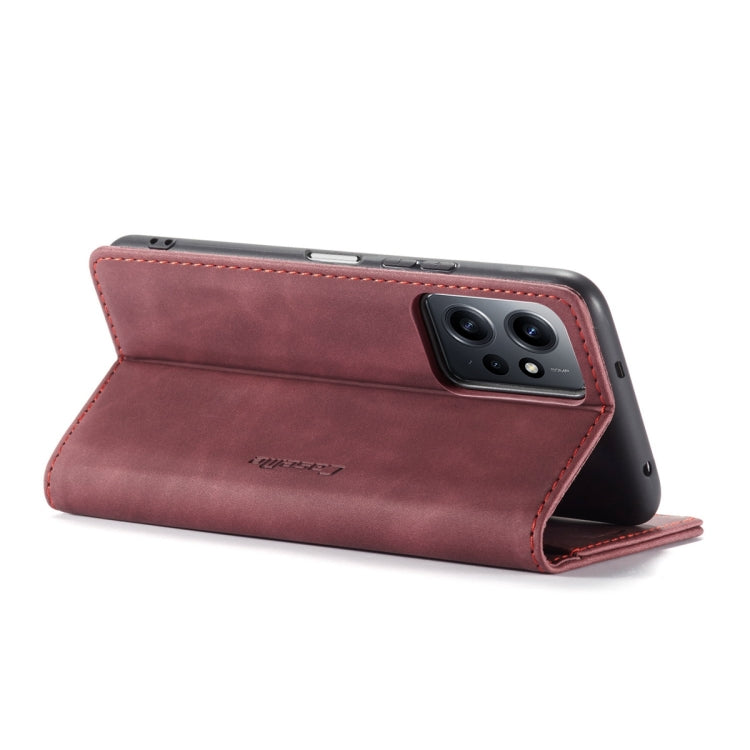 For Xiaomi Redmi Note 12 4G Global CaseMe 013 Multifunctional Horizontal Flip Leather Phone Case(Wine Red) - Xiaomi Cases by CaseMe | Online Shopping UK | buy2fix