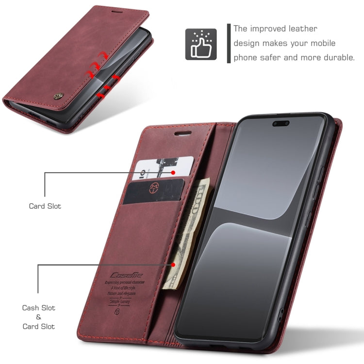 For Xiaomi 13 Lite CaseMe 013 Multifunctional Horizontal Flip Leather Phone Case(Wine Red) - Xiaomi Cases by CaseMe | Online Shopping UK | buy2fix