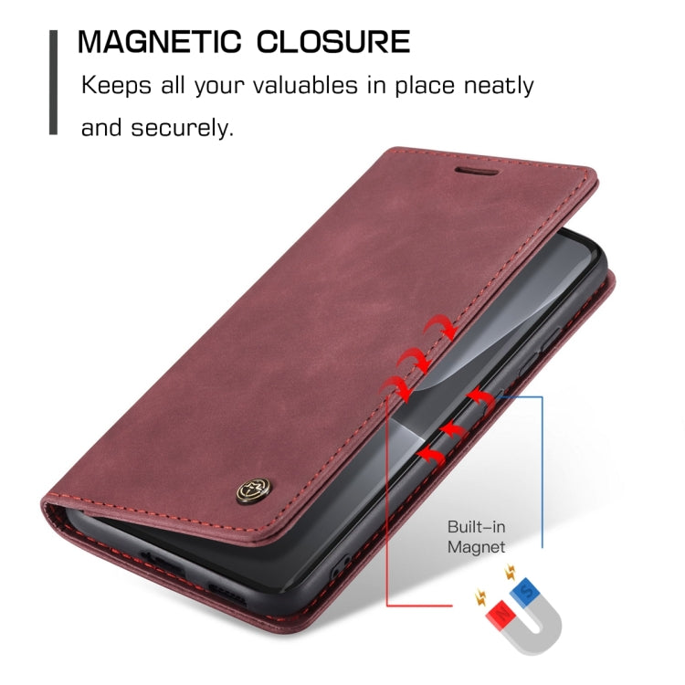 For Xiaomi 13 Lite CaseMe 013 Multifunctional Horizontal Flip Leather Phone Case(Wine Red) - Xiaomi Cases by CaseMe | Online Shopping UK | buy2fix