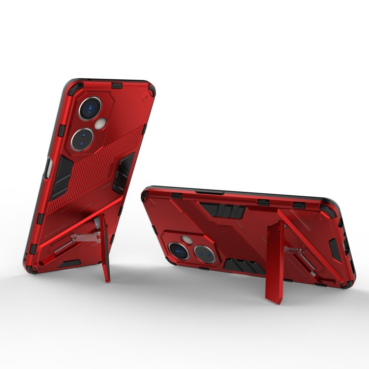 For OnePlus Nord CE 3 Punk Armor 2 in 1 PC + TPU Phone Case with Holder(Red) - OnePlus Cases by buy2fix | Online Shopping UK | buy2fix