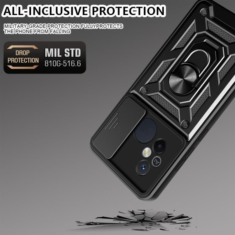 For Xiaomi Redmi 12C 4G / 11A Sliding Camera Cover Design TPU+PC Phone Case(Gold) - Xiaomi Cases by buy2fix | Online Shopping UK | buy2fix