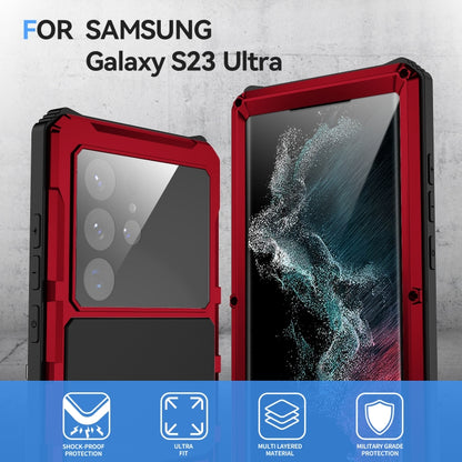 For Samsung Galaxy S22 Ultra 5G R-JUST RJ-56 3rd Gen Life Waterproof Dustproof Shockproof Phone Case(Red) - Galaxy S22 Ultra 5G Cases by R-JUST | Online Shopping UK | buy2fix