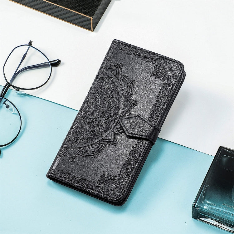 For TCL 40R Mandala Flower Embossed Leather Phone Case(Black) - More Brand by buy2fix | Online Shopping UK | buy2fix