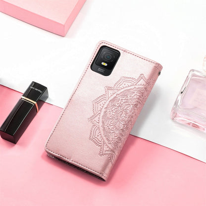 For TCL 403 Mandala Flower Embossed Leather Phone Case(Rose Gold) - More Brand by buy2fix | Online Shopping UK | buy2fix