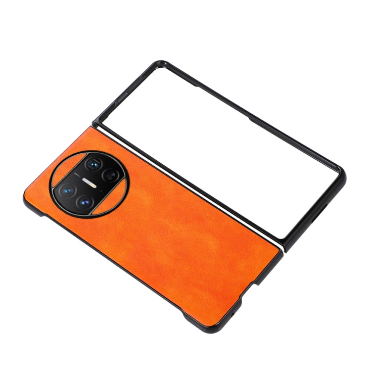 For Huawei Mate X3 Two-color Litchi Texture PU Phone Case(Orange) - Huawei Cases by buy2fix | Online Shopping UK | buy2fix