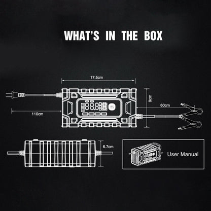 FOXSUR 12V / 24V / 10A Car / Motorcycle Battery Smart Repair Lead-acid Battery Charger, Plug Type:AU Plug - Battery Charger by FOXSUR | Online Shopping UK | buy2fix