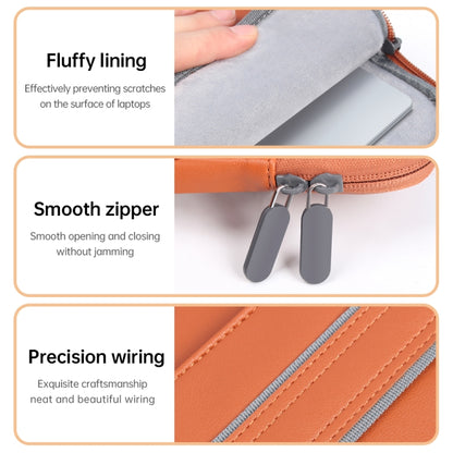 Waterproof PU Laptop Bag Inner Bag, Size:15 inch(Grey) -  by buy2fix | Online Shopping UK | buy2fix