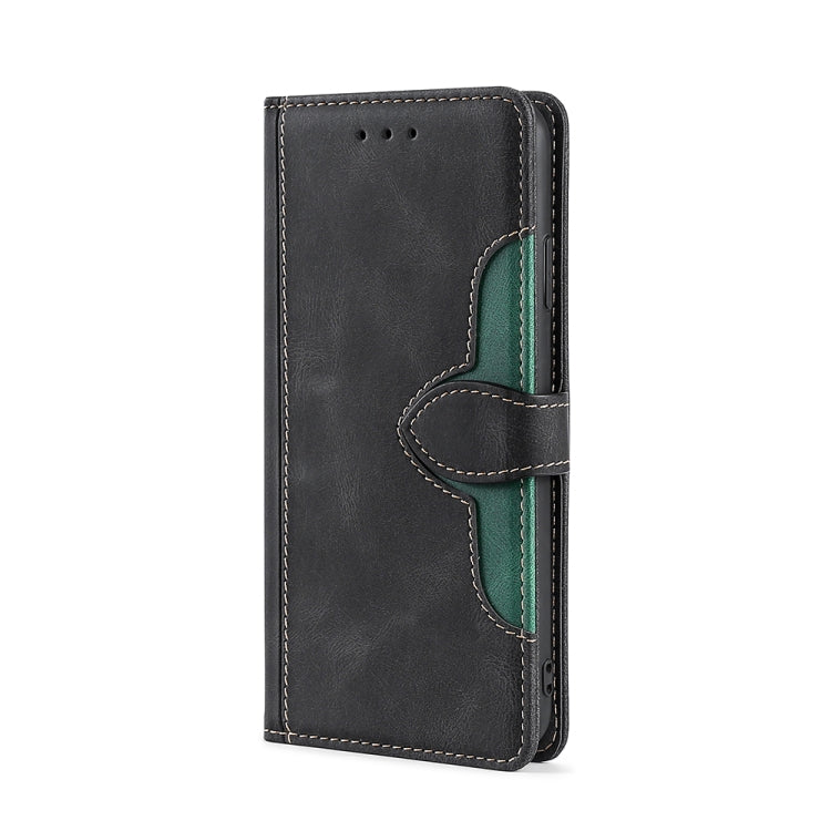 For Xiaomi Redmi Note 12 4G Global Skin Feel Magnetic Buckle Leather Phone Case(Black) - Note 12 Cases by buy2fix | Online Shopping UK | buy2fix