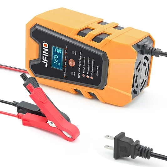 JFIND JF08 12V Mini Car Battery Charger Battery Restoration Instrument(US Plug Orange) -  by JFIND | Online Shopping UK | buy2fix