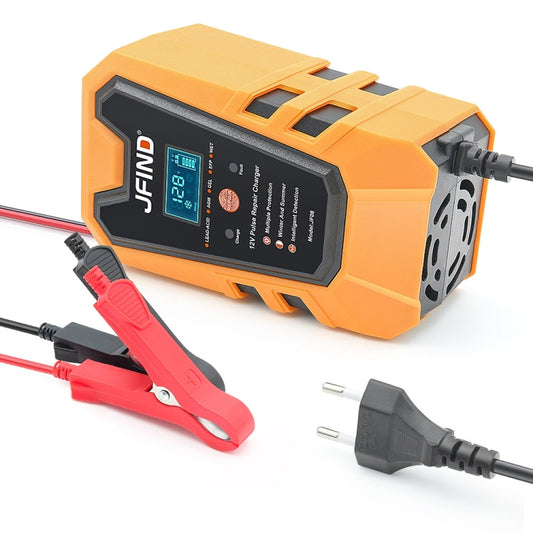 JFIND JF08 12V Mini Car Battery Charger Battery Restoration Instrument(EU Plug Orange) -  by JFIND | Online Shopping UK | buy2fix