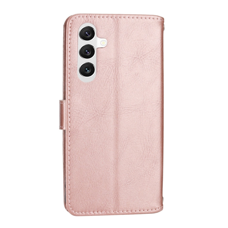 For Samsung Galaxy A14 5G Oil Skin Zipper Wallet Leather Phone Case(Rose Gold) - Galaxy Phone Cases by buy2fix | Online Shopping UK | buy2fix