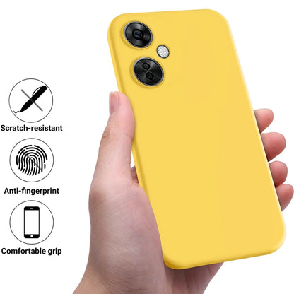 For OnePlus Nord CE 3 Lite Pure Color Liquid Silicone Shockproof Phone Case(Yellow) - OnePlus Cases by buy2fix | Online Shopping UK | buy2fix