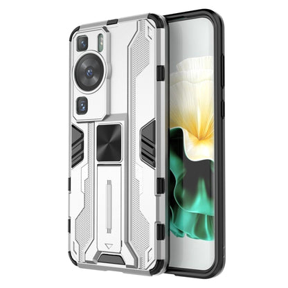 For Huawei P60 / P60 Pro Supersonic Holder PC Soft TPU Phone Case(Silver) - Huawei Cases by buy2fix | Online Shopping UK | buy2fix