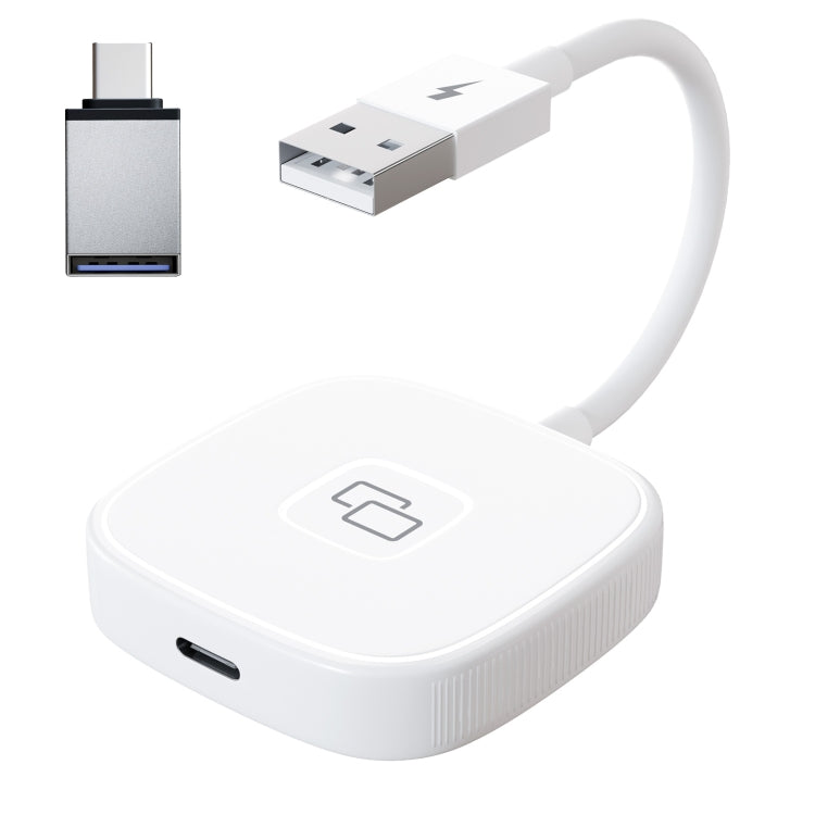 THT-020-7 USB + USB-C / Type-C Carplay Mirror Adapter for iPhone(White) - Bluetooth Adapters by buy2fix | Online Shopping UK | buy2fix