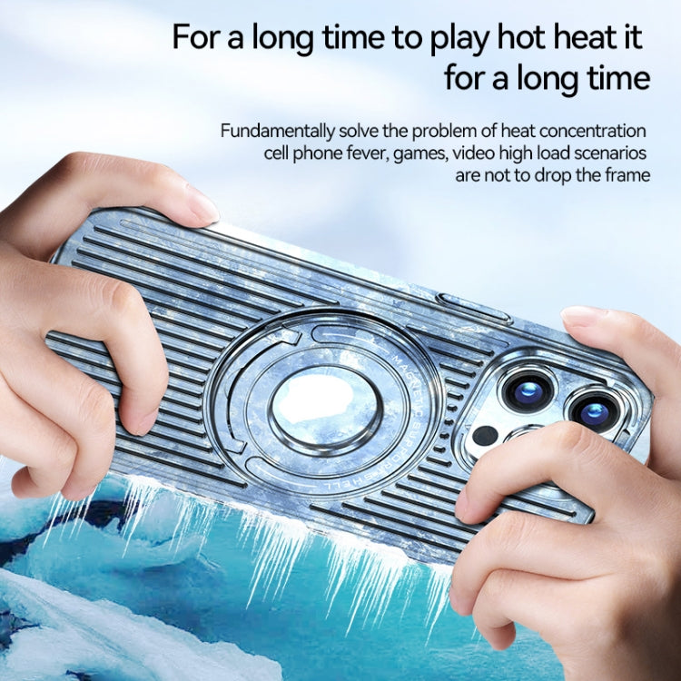 For iPhone 14 Pro Max Cooling MagSafe Magnetic Ring Holder Phone Case(White) - iPhone 14 Pro Max Cases by buy2fix | Online Shopping UK | buy2fix