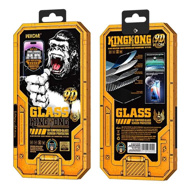 For iPhone 14 Pro Max WK WTP-070 King Kong Vacha 9D Curved AR Frosted Tempered Glass Film(Black) - iPhone 14 Pro Max Tempered Glass by WK | Online Shopping UK | buy2fix