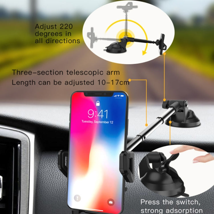 Yesido C40 Car Foldable 360 Degree Rotation Automatic Clip Phone Holder(Black) -  by Yesido | Online Shopping UK | buy2fix