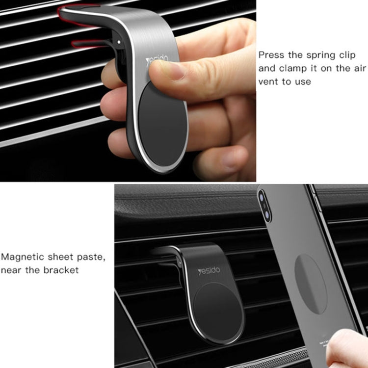 Yesido C64 Car Air Vent Strong Magnetic Phone Holder(Black) -  by Yesido | Online Shopping UK | buy2fix
