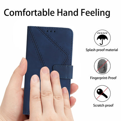 For Xiaomi POCO F5 5G Stitching Embossed Leather Phone Case(Blue) - Xiaomi Cases by buy2fix | Online Shopping UK | buy2fix