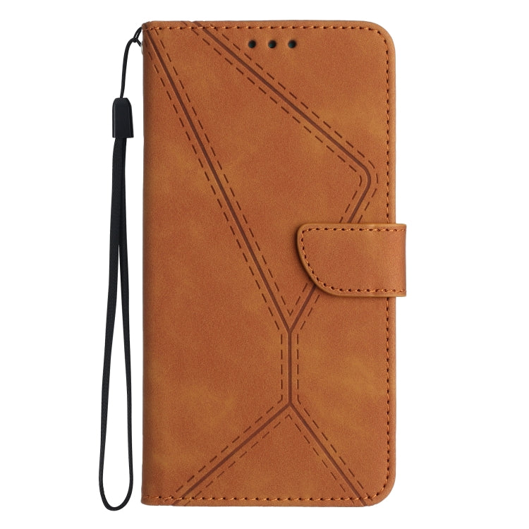 For Xiaomi POCO F5 Pro 5G Stitching Embossed Leather Phone Case(Brown) - Xiaomi Cases by buy2fix | Online Shopping UK | buy2fix