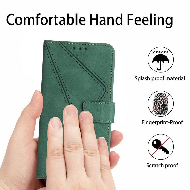 For Xiaomi Redmi 10C Stitching Embossed Leather Phone Case(Green) - Xiaomi Cases by buy2fix | Online Shopping UK | buy2fix