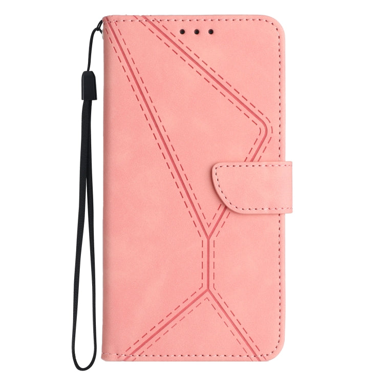 For Xiaomi Redmi 11A Stitching Embossed Leather Phone Case(Pink) - Xiaomi Cases by buy2fix | Online Shopping UK | buy2fix