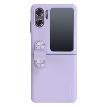 For OPPO Find N2 FlipNILLKIN Skin Feel Liquid Silicone Phone Case With Finger Strap(Purple) - OPPO Cases by NILLKIN | Online Shopping UK | buy2fix