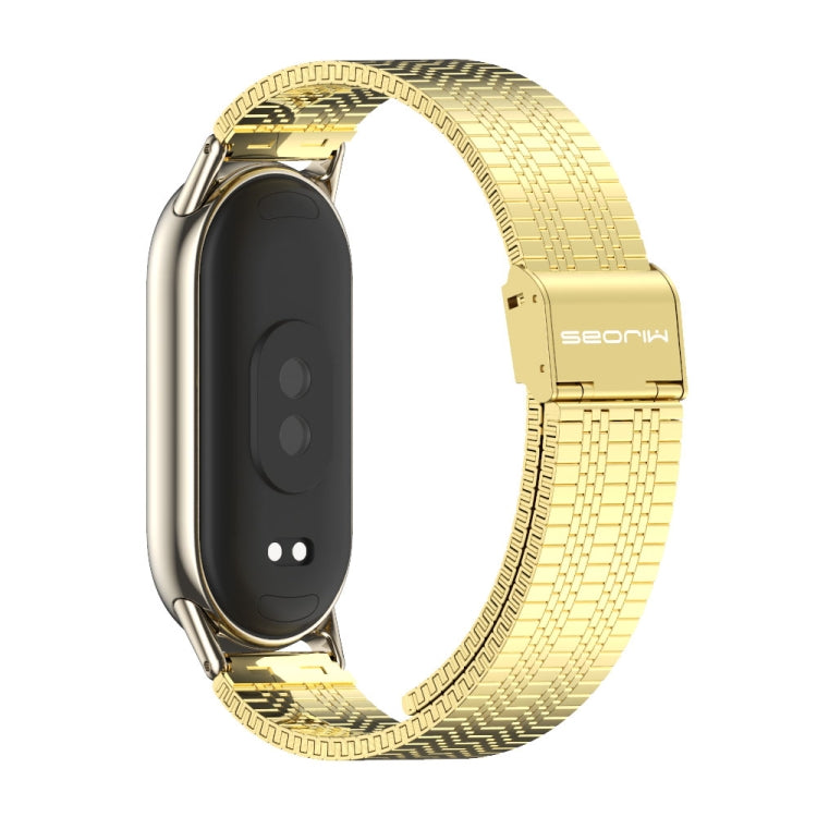 For Xiaomi Mi Band 8 / 9 / 9 NFC Mijobs Stainless Steel Metal Watch Band(Gold+Light Gold) - Watch Bands by MIJOBS | Online Shopping UK | buy2fix