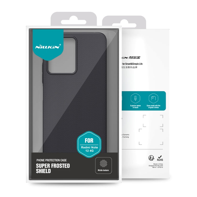 For Xiaomi Redmi Note 12 4G Global NILLKIN Frosted PC Phone Case(Black) - Note 12 Cases by NILLKIN | Online Shopping UK | buy2fix