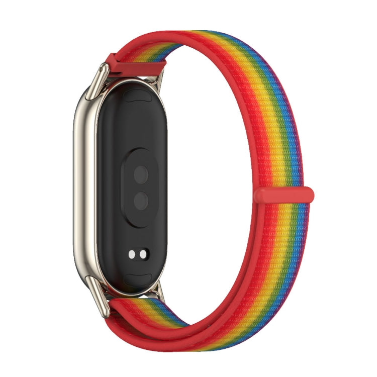 For Xiaomi Mi Band 8 / 9 / 9 NFC Mijobs Breathable Nylon Loop Watch Band(Rainbow Light Gold) - Watch Bands by MIJOBS | Online Shopping UK | buy2fix