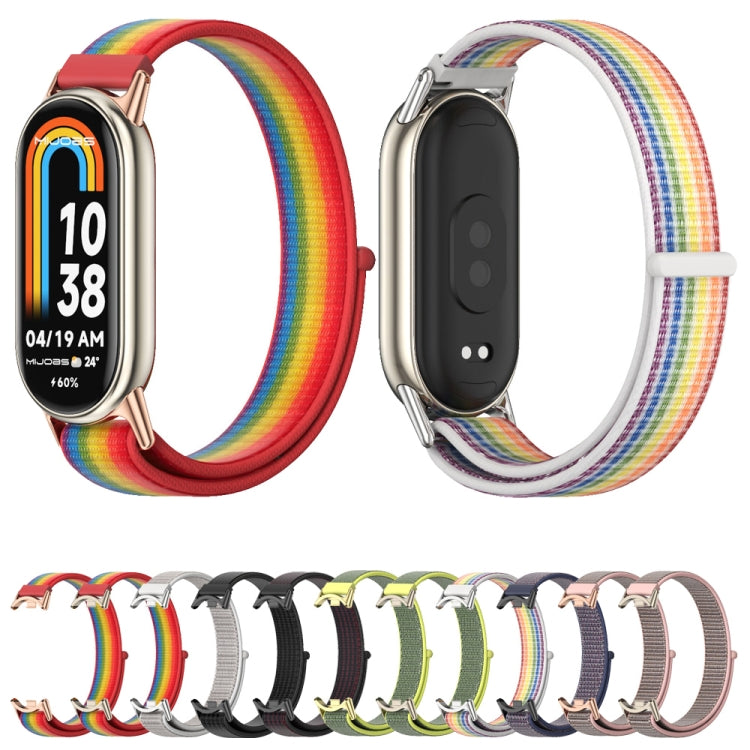 For Xiaomi Mi Band 8 / 9 / 9 NFC Mijobs Breathable Nylon Loop Watch Band(Rainbow Light Gold) - Watch Bands by MIJOBS | Online Shopping UK | buy2fix