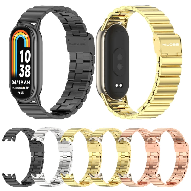 For Xiaomi Mi Band 8 / 9 / 9 NFC Mijobs Bamboo Buckle Stainless Steel Watch Band(Silver) - Watch Bands by MIJOBS | Online Shopping UK | buy2fix