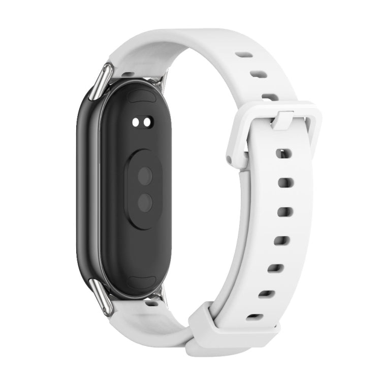 For Xiaomi Mi Band 8 / 9 / 9 NFC Mijobs Silicone Breathable Watch Band(White Silver) - Watch Bands by MIJOBS | Online Shopping UK | buy2fix