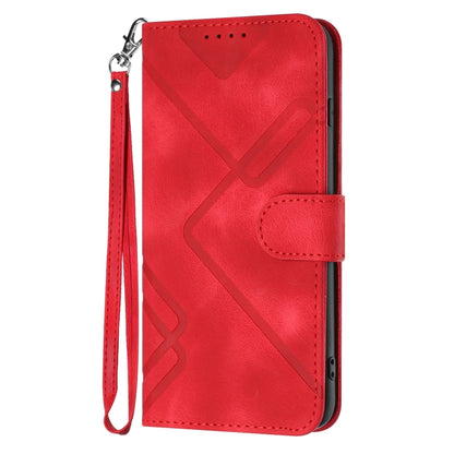 For Honor 70 Lite Line Pattern Skin Feel Leather Phone Case(Red) - Honor Cases by buy2fix | Online Shopping UK | buy2fix