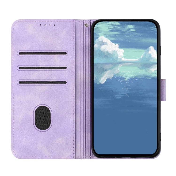 For Honor 8S Line Pattern Skin Feel Leather Phone Case(Light Purple) - Honor Cases by buy2fix | Online Shopping UK | buy2fix