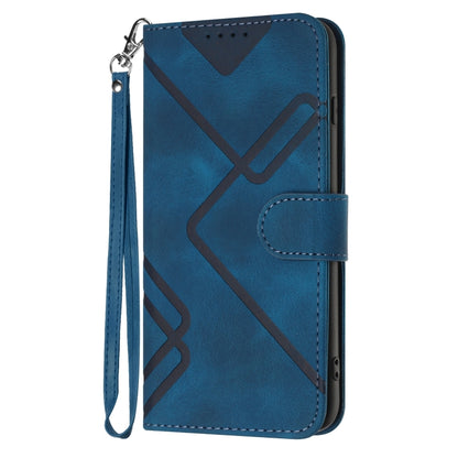 For Honor 70 Line Pattern Skin Feel Leather Phone Case(Royal Blue) - Honor Cases by buy2fix | Online Shopping UK | buy2fix