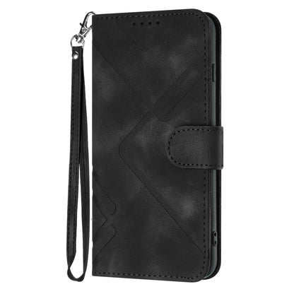 For Honor X7 4G/Play 30 Plus Line Pattern Skin Feel Leather Phone Case(Black) - Honor Cases by buy2fix | Online Shopping UK | buy2fix