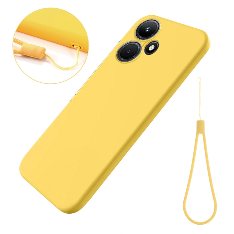 For Infinix Hot 30 Play Pure Color Liquid Silicone Shockproof Phone Case(Yellow) - Infinix Cases by buy2fix | Online Shopping UK | buy2fix