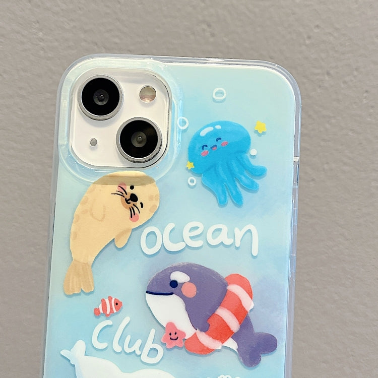 For iPhone 12 Pro IMD Cute Animal Pattern Phone Case(Seal) - iPhone 12 / 12 Pro Cases by buy2fix | Online Shopping UK | buy2fix