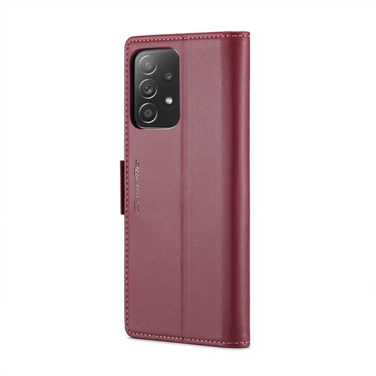 For Samsung Galaxy A52/A52s 5G CaseMe 023 Butterfly Buckle Litchi Texture RFID Anti-theft Leather Phone Case(Wine Red) - Galaxy Phone Cases by CaseMe | Online Shopping UK | buy2fix